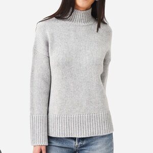 NWT women’s Vince light gray rib mock neck sweater sz small. Wool/cashmere blend